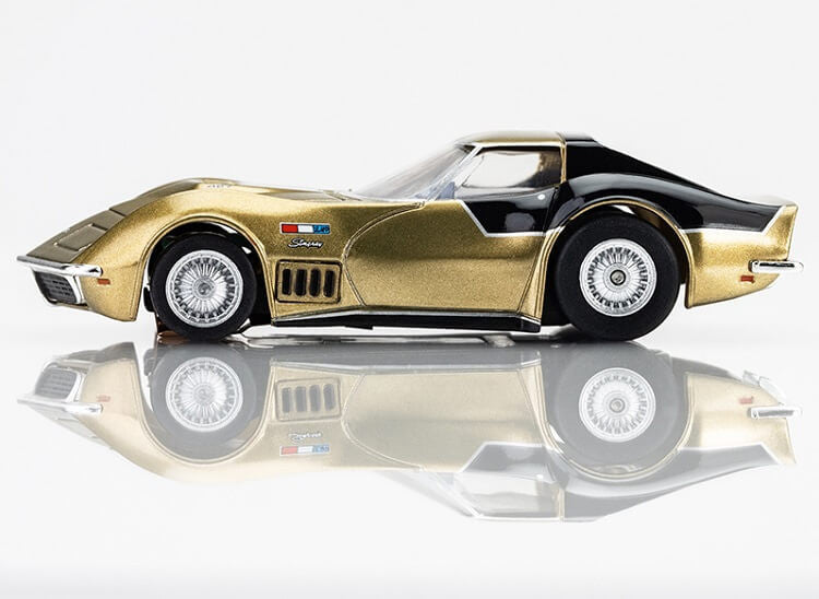 AFX Racing 22093 1969 Astrovette LMP12 Gold & Black Mega G+ HO Scale Slot Car