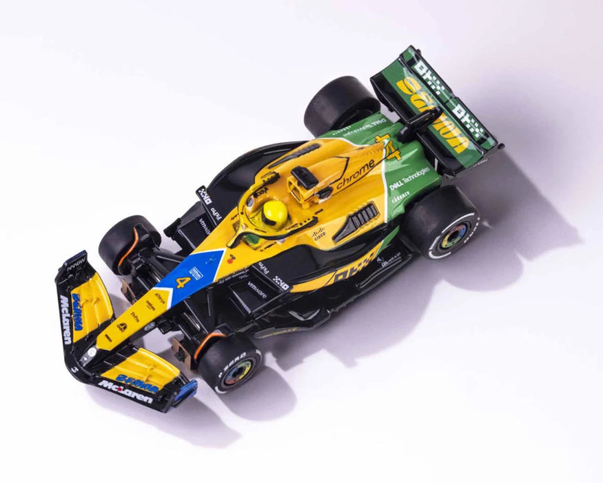 AFX Racing 22120 HO Scale Mega G+ Slot Car McLaren F1 MCL38 #4 Norris Senna Monaco 2024