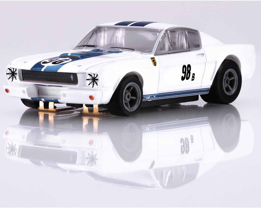 AFX Racing 22125 Mega G+ Slot Car Mustang GT350R - 1965 White/Blue