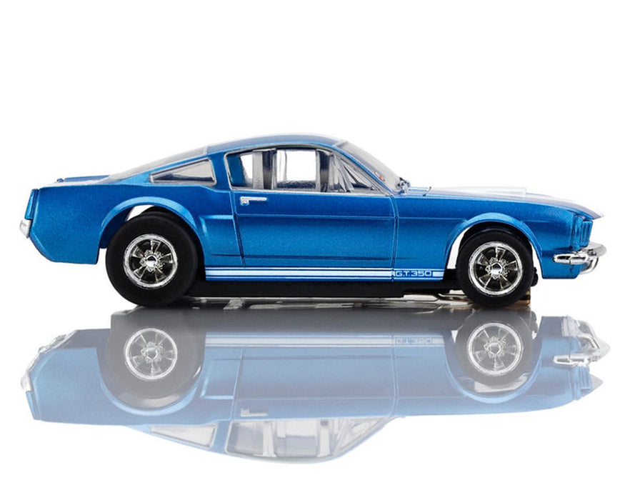 AFX Racing 22149 Mega G+ Slot Car Mustang GT350 - 1966 Sapphire Blue with White Stripes