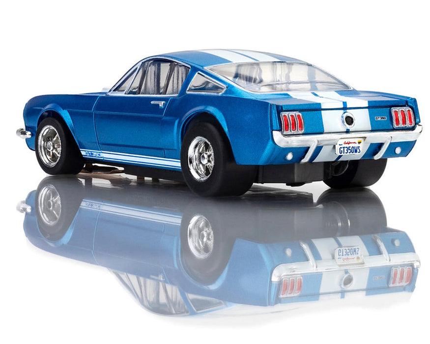 AFX Racing 22149 Mega G+ Slot Car Mustang GT350 - 1966 Sapphire Blue with White Stripes