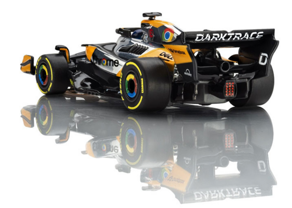AFX Racing 22158 Mega G+ Slot Car McLaren F1 MCL38 #81 Oscar Piastri Austin Chrome Edition