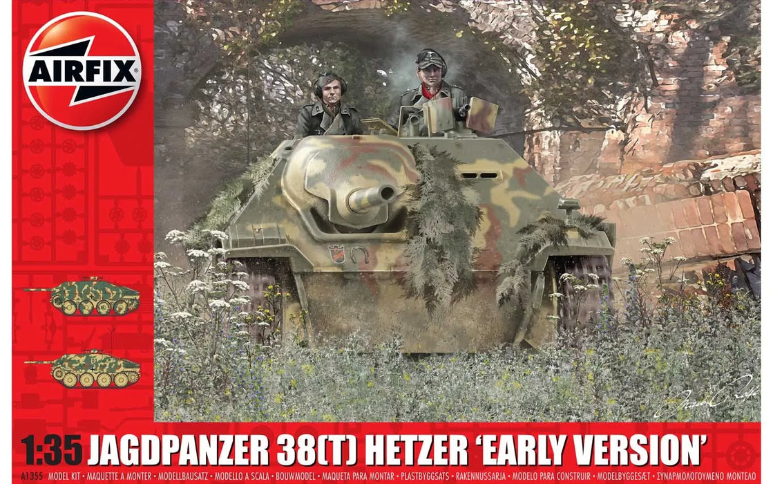 Airfix A1355 1/35 Jagdpanzer 38(t) Hetzer Early Version Model Tank Kit