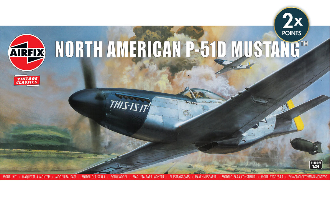 AIRFIX A14001V 1/24 North American P-51D Mustang Model Aircraft Kit