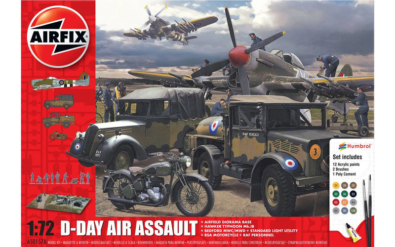 AIRFIX A50157A 1/72 D-Day Air Assault Gift Set (With Paint & Glue)