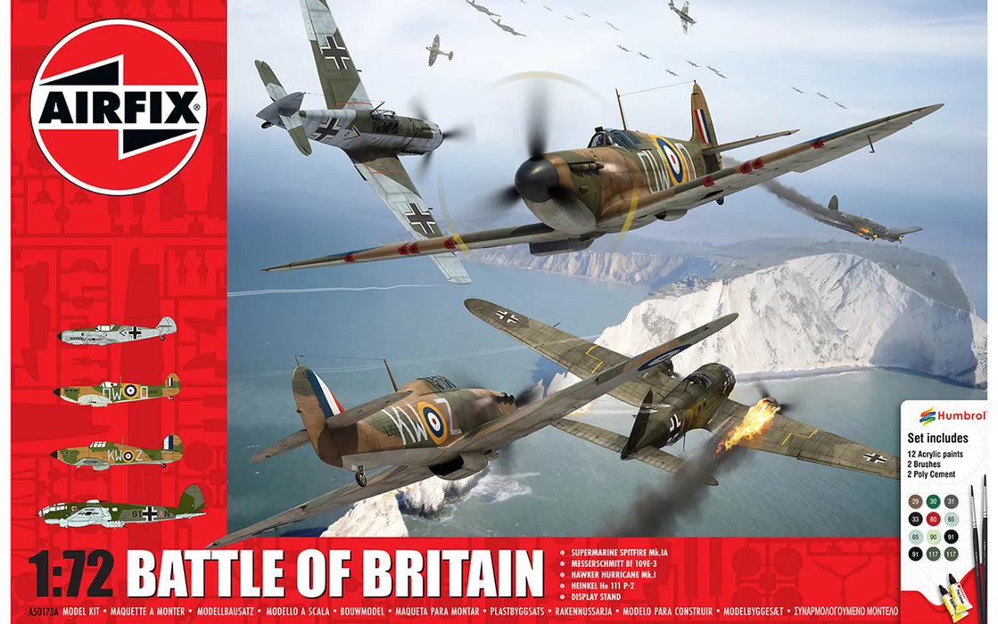 AIRFIX A50173A 1/72 Battle of Britain 75th Anniversary Gift Set (With Paint & Glue)