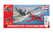 AIRFIX A50187 1/72 Supermarine Spitfire & RAF Red Arrows Hawk Best of British Gift Set (With Paint & Glue)
