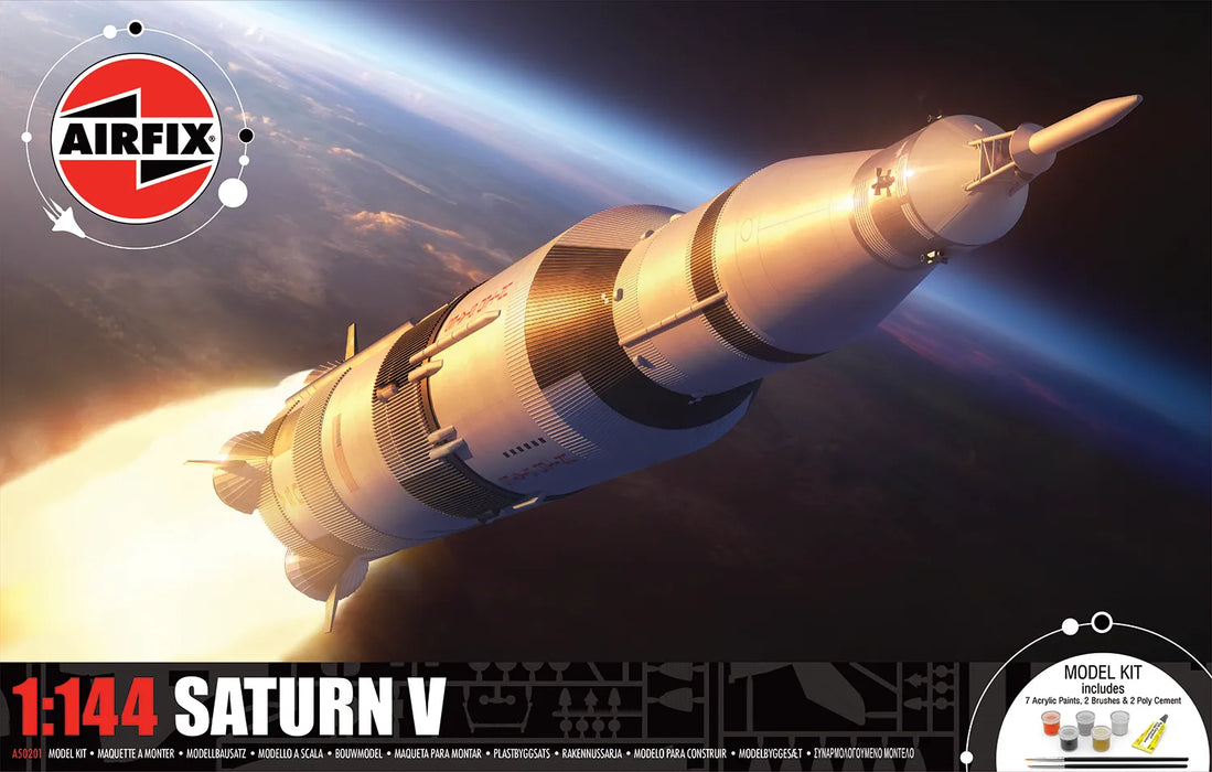 AIRFIX A50201 1/144 Saturn V Rocket Gift Set (With Paint & Glue)