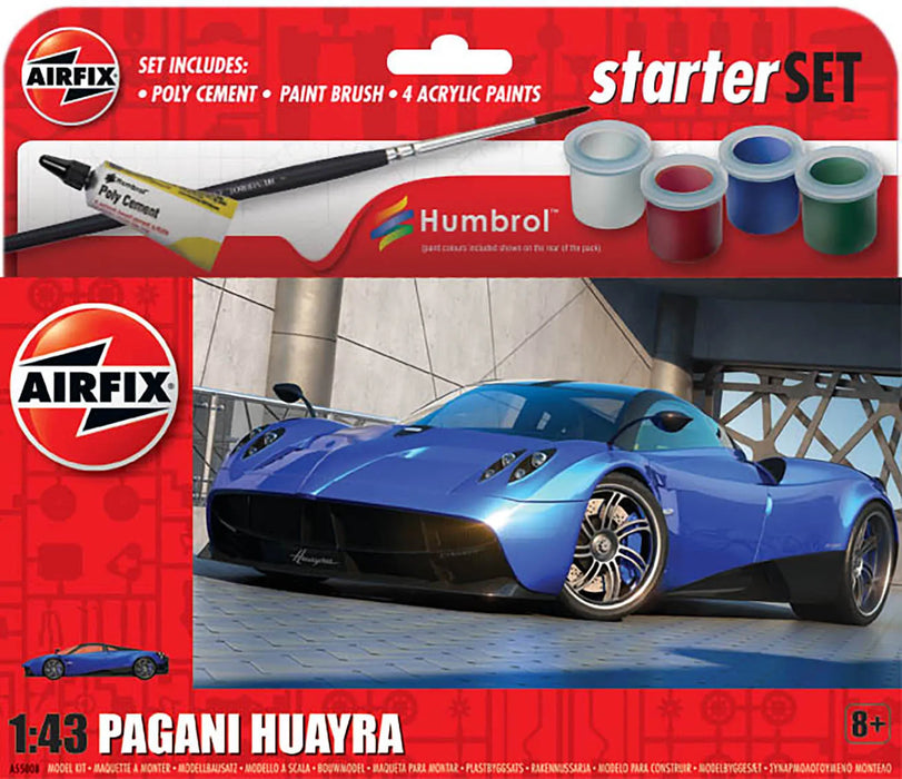 AIRFIX A55008 1/43 Pagani Huayra Car Small Starter Set (With Paint & Glue)
