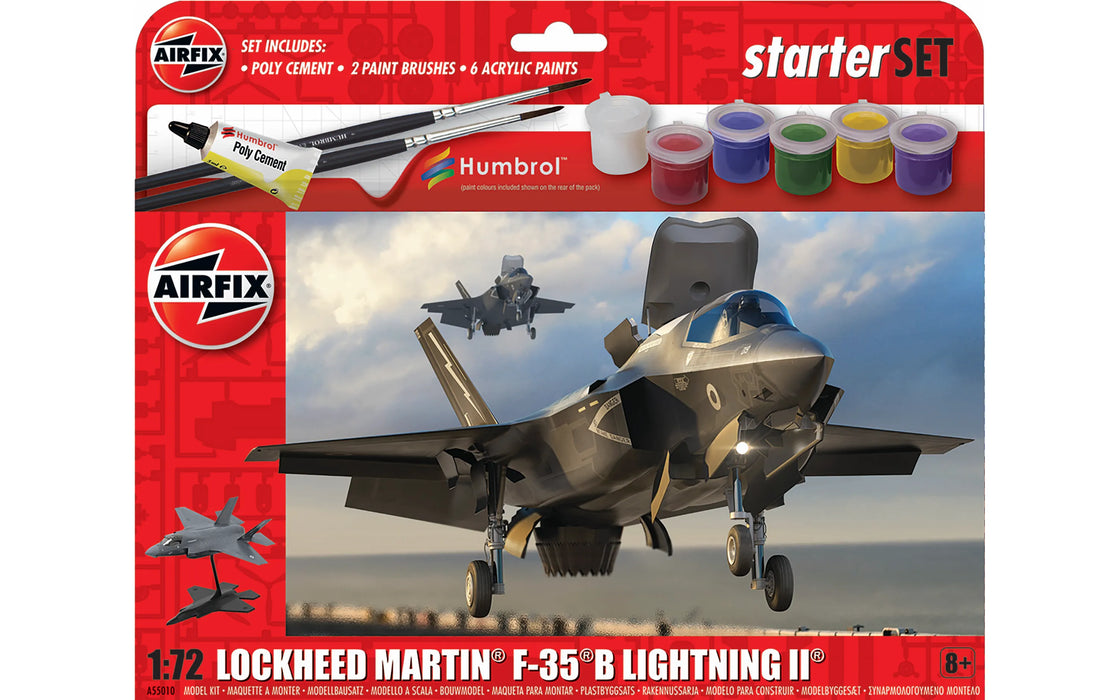 AIRFIX A55010 1/72 F35B Lightning II Combat Large Starter Set (With Paint & Glue)