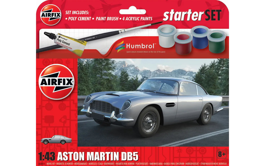 AIRFIX A55011 1/43 Aston Martin DB5 Small Starter Set (With Paint & Glue)