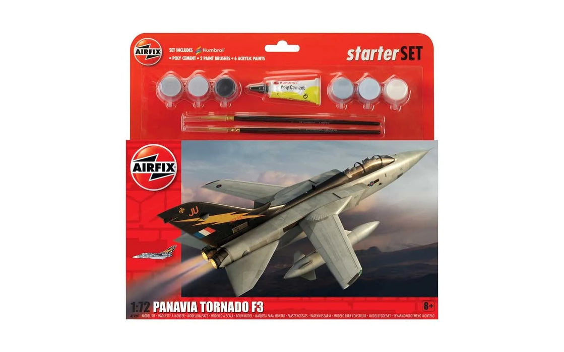 AIRFIX A55301 1/72 Panavia Tornado F3 Fighter Large Starter Set (With Paint & Glue)