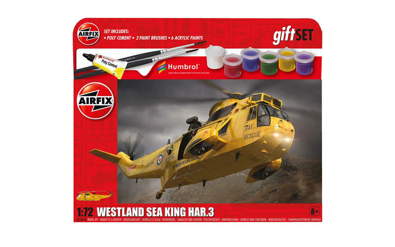 AIRFIX A55307B 1/72 Westland Sea King HAR3 Helicopter Large Starter Set (With Paint & Glue)