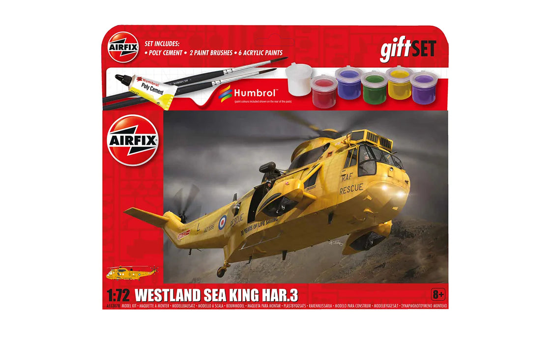AIRFIX A55307B 1/72 Westland Sea King HAR3 Helicopter Large Starter Set (With Paint & Glue)