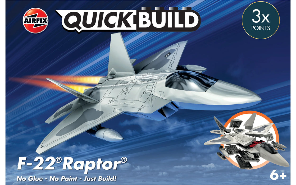 Airfix J6005 QuickBuild F22 Raptor Fighter Brick-based Model Kit