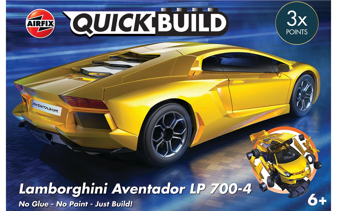 Airfix J6026 QuickBuild Lamborghini Aventador LP700-4 Car (Yellow) Brick-based Model Kit