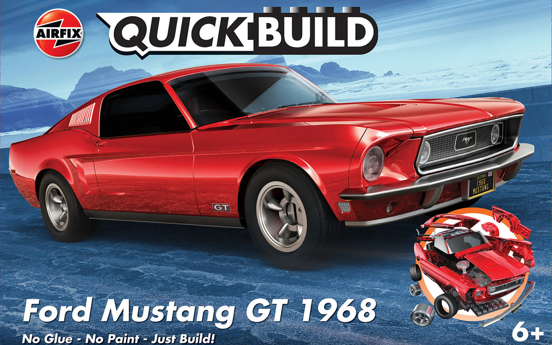 Airfix J6035 QuickBuild 1968 Ford Mustang GT Car Brick-based Model Kit