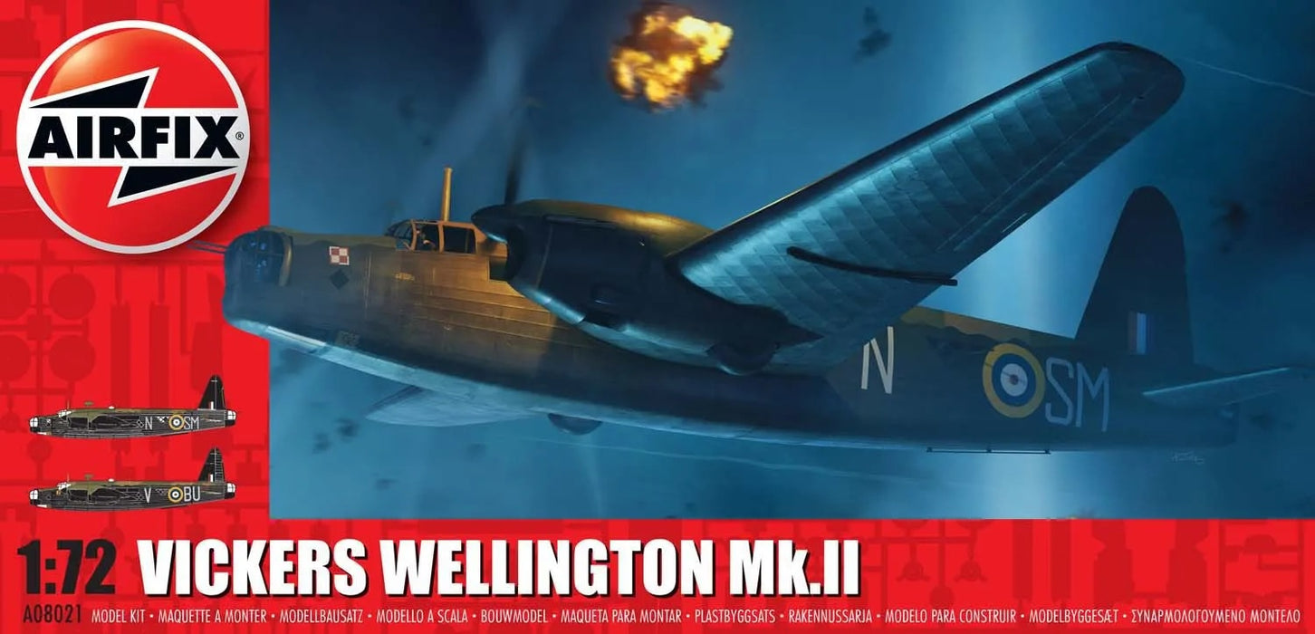AIRFIX Models 8021 1/72 Vickers Wellington Mk II Bomber Aircraft Kit