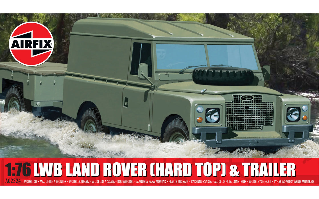 AIRFIX A02324 1/76 LWB Land Rover and Trailer (Hard Top) Model Kit