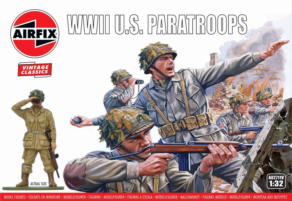 AIRFIX Models A02711V 1/32 WWII U.S. Paratroops Figures Model Kit