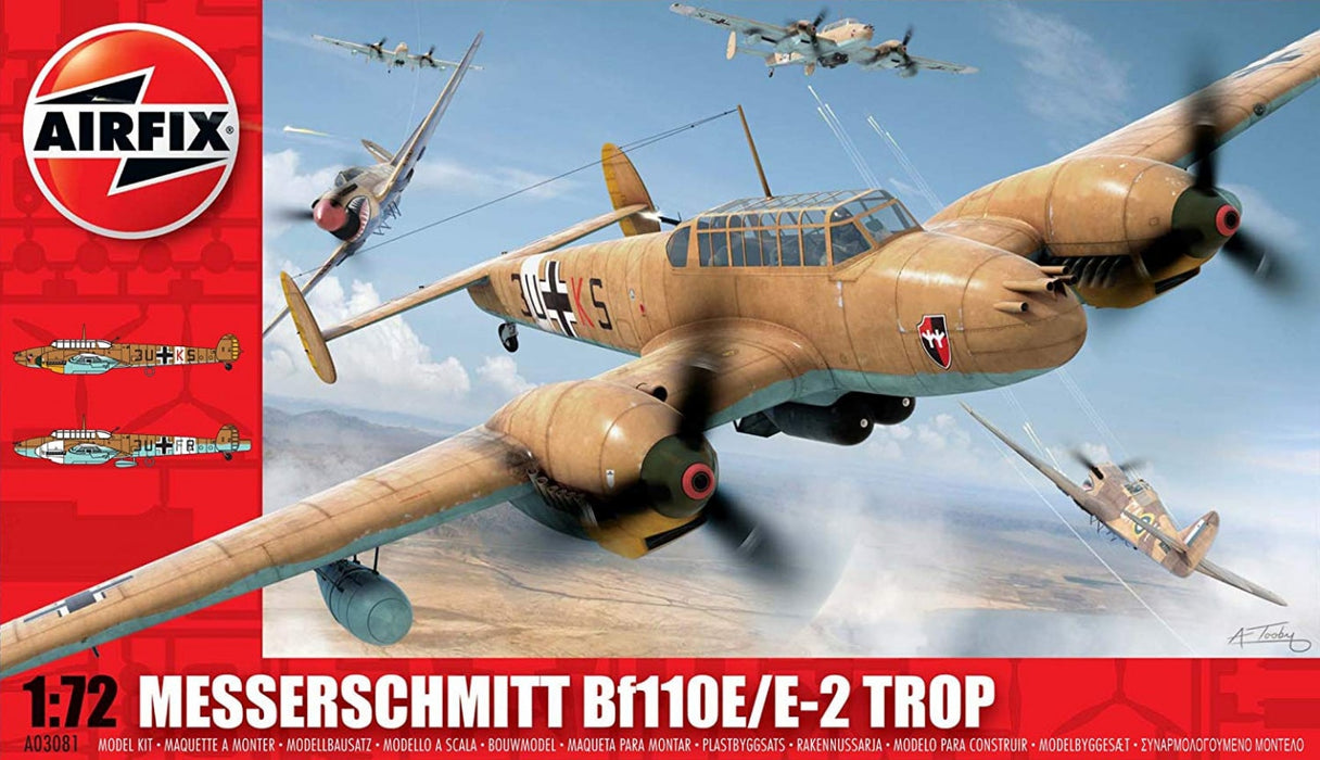 AIRFIX Models A03081 1/72 Messerschmitt Bf110E/E-2 Trop Model Aircraft Kit