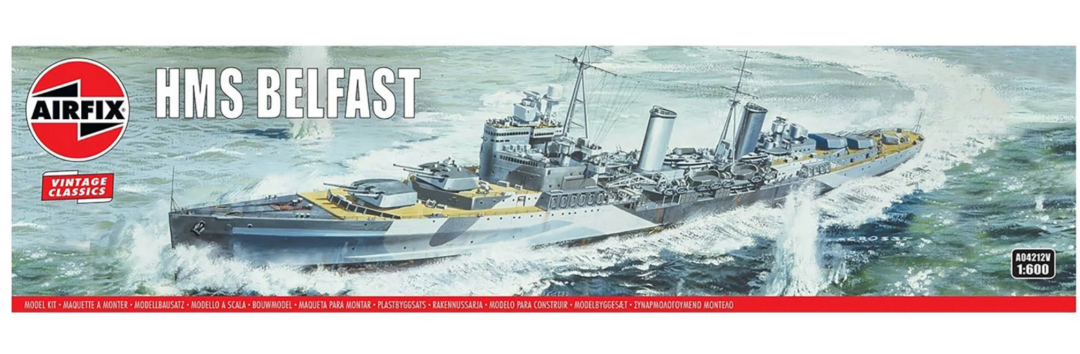 AIRFIX Models A04212V 1/600 HMS Belfast British Light Cruiser Model Ship Kit