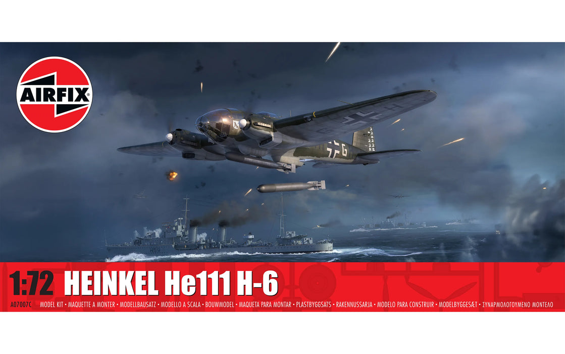 AIRFIX Models A07007C 1/72 Heinkel He111 H-6 Bomber Model Aircraft Kit