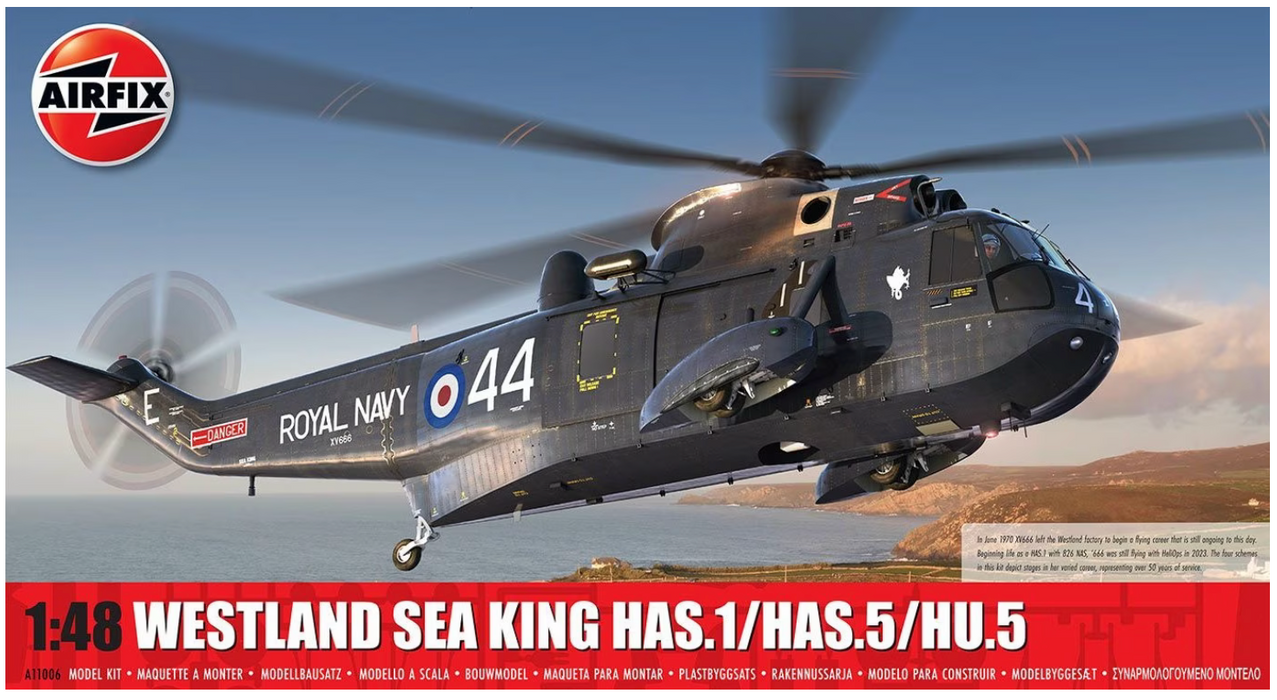 AIRFIX Models A11006 1/48 Westland Sea King HAS.1/HAS.5/HU.5 Helicopter Model Kit