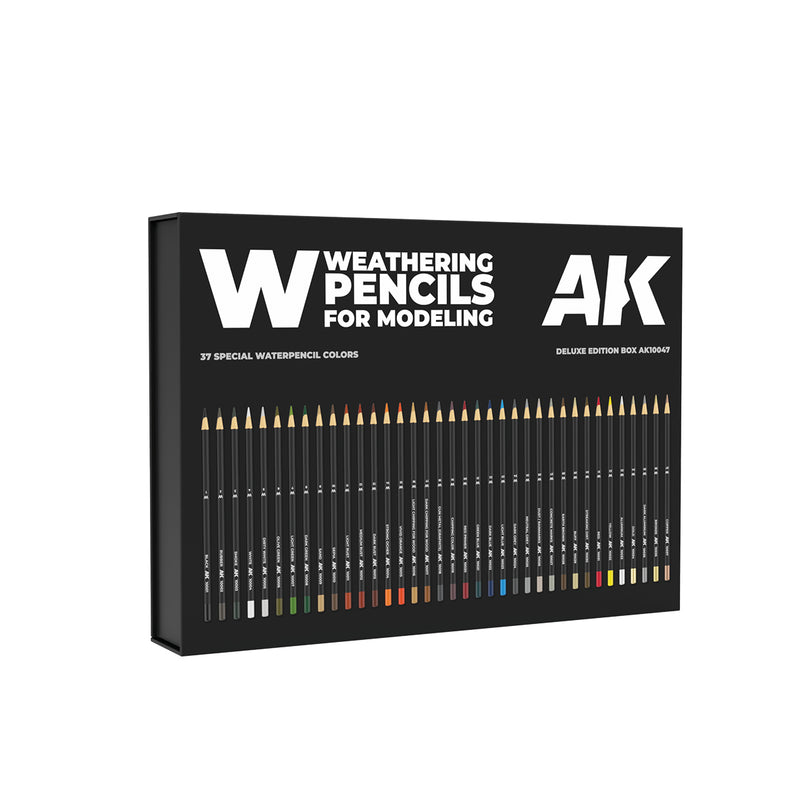 AK Interactive 10047 Weathering Pencils - Watercolor Deluxe Edition Box Set (37 Colors)