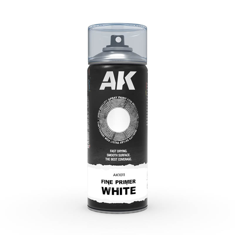 AK Interactive 1011 Fine White Primer Lacquer Spray 400ml