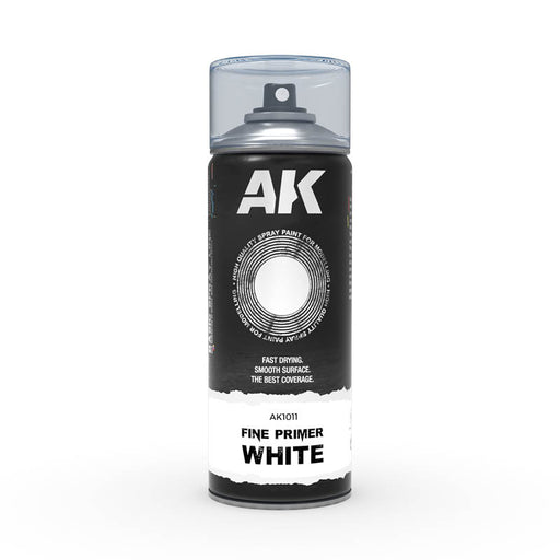 AK Interactive 1011 Fine White Primer Lacquer Spray 400ml