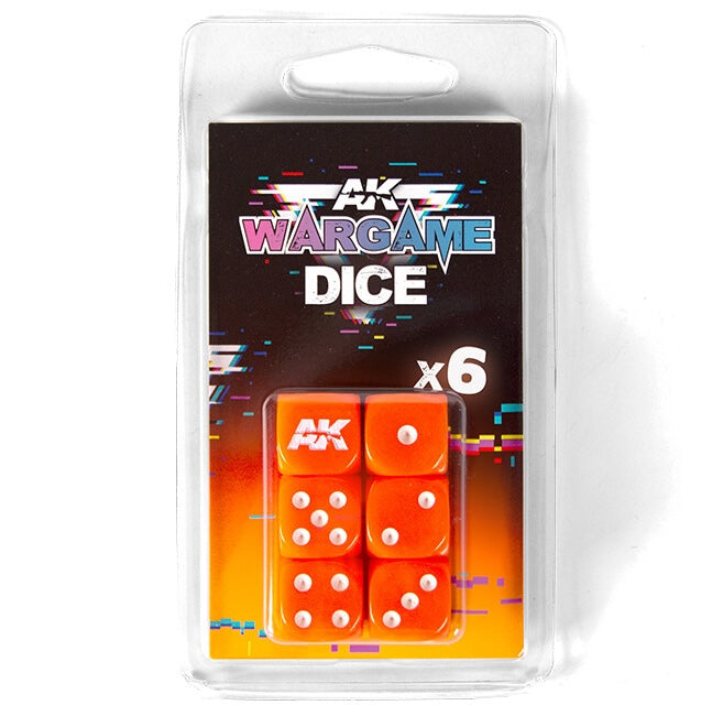 AK Interactive 1061 Wargame: Orange Dice (6 Pack)