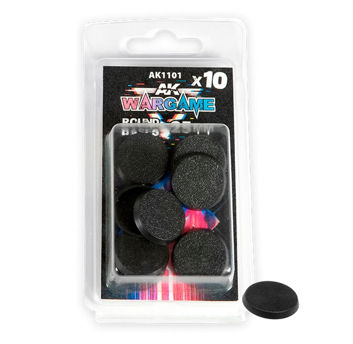 AK Interactive 1101 Wargame: Round Base 25mm (10 Pack)