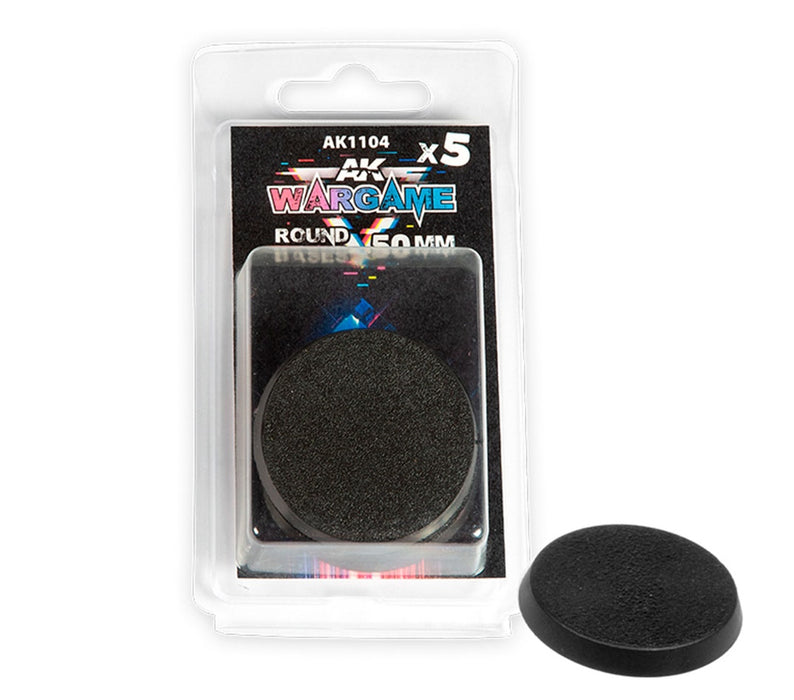 AK Interactive 1104 Wargame: Round Base 50mm (5 Pack)