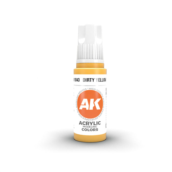 AK Interactive 11043 Dirty Yellow 3G Acrylic Paint 17ml Bottle