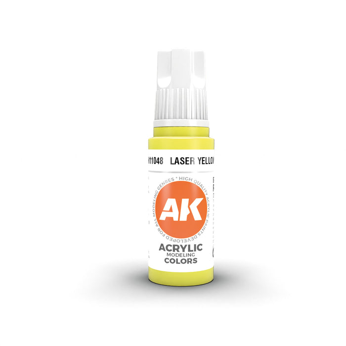 AK Interactive 11048 Laser Yellow 3G Acrylic Paint 17ml Bottle