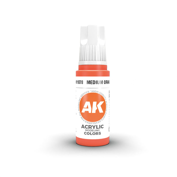 AK Interactive 11078 Medium Orange 3G Acrylic Paint 17ml Bottle