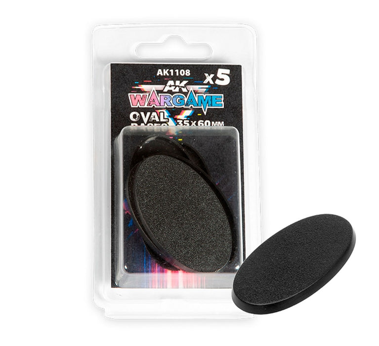 AK Interactive 1108 Wargame: Oval Base 35x60mm (5 Pack)