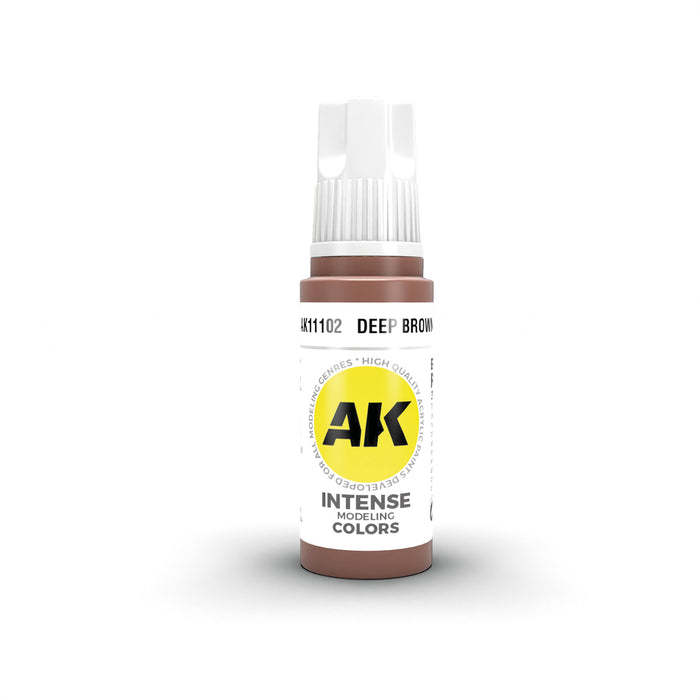 AK Interactive 11102 Deep Brown Intense 3G Acrylic Paint 17ml Bottle