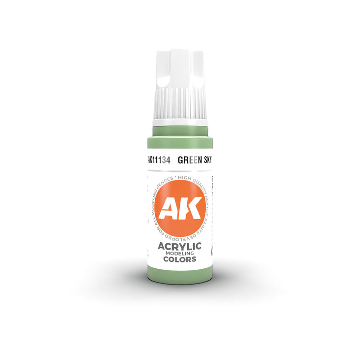 AK Interactive 11134 Green Sky 3G Acrylic Paint 17ml Bottle