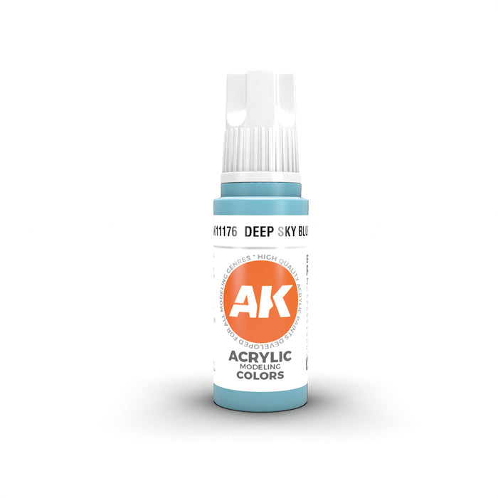 AK Interactive 11176 Deep Sky Blue 3G Acrylic Paint 17ml Bottle