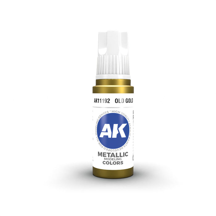 AK Interactive 11192 Old Gold Metallic 3G Acrylic Paint 17ml Bottle