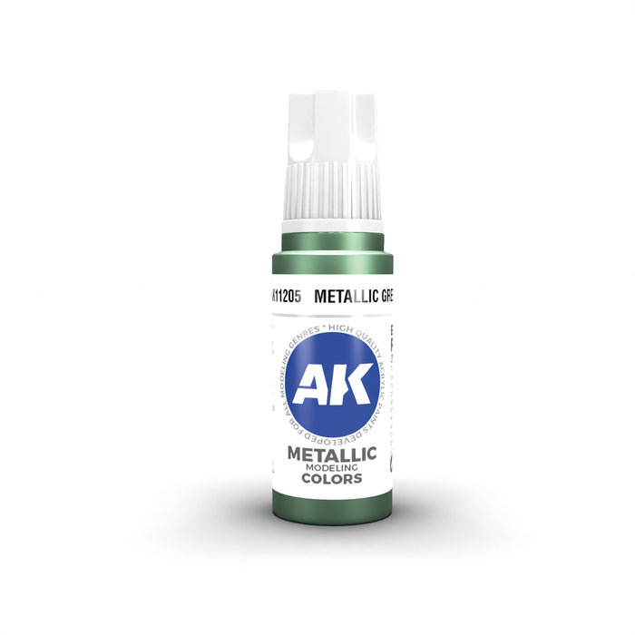 AK Interactive 11205 Metallic Green 3G Acrylic Paint 17ml Bottle