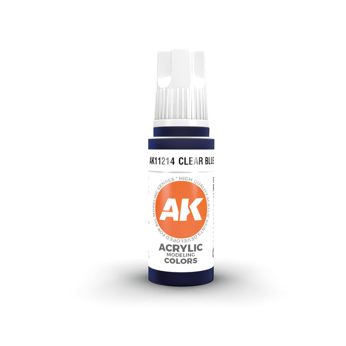 AK Interactive 11214 Clear Blue 3G Acrylic Paint 17ml Bottle