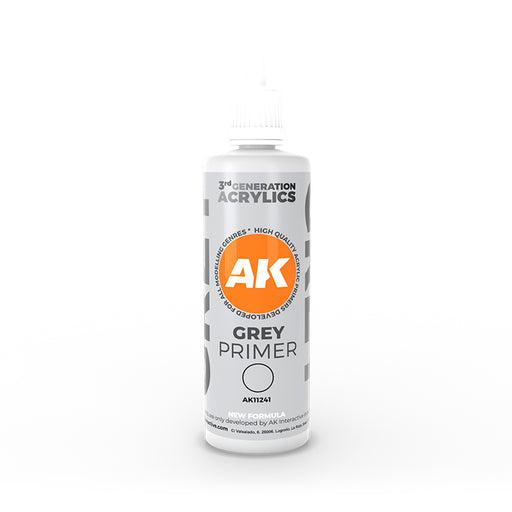 AK Interactive 11241 Grey 3G Acrylic Primer 100ml Bottle