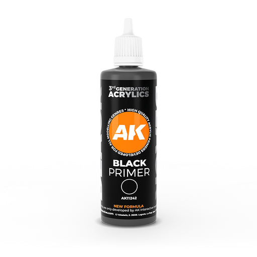 AK Interactive 11242 Black 3G Acrylic Primer 100ml Bottle