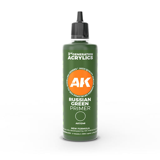 AK Interactive 11246 Russian Green 3G Acrylic Primer 100ml Bottle