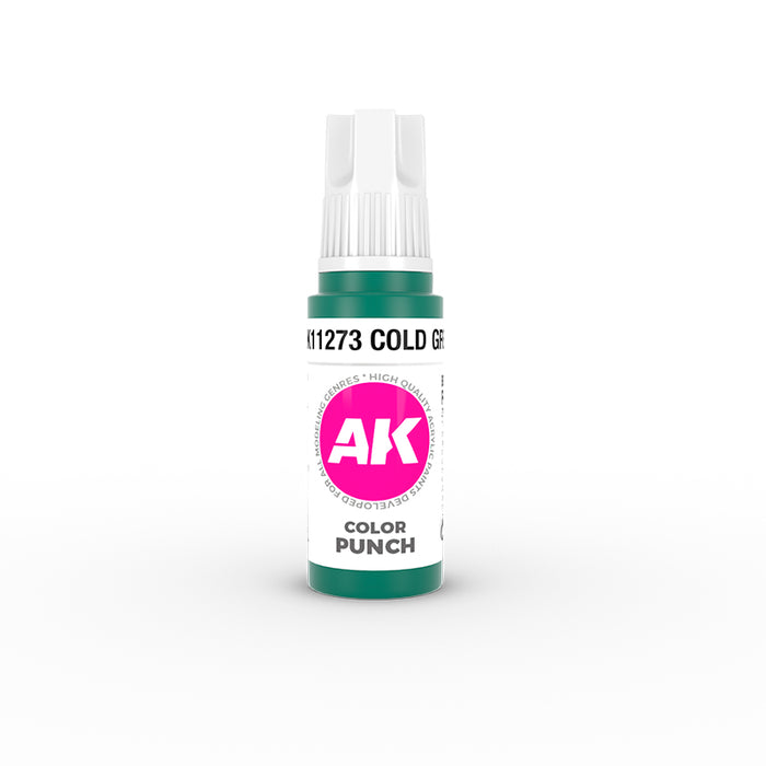 AK Interactive 11273 Color Punch: Cold Green 3G Acrylic Paint 17ml Bottle