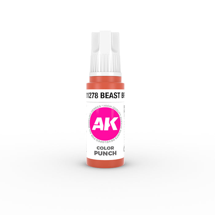 AK Interactive 11278 Color Punch: Beast Brown 3G Acrylic Paint 17ml Bottle