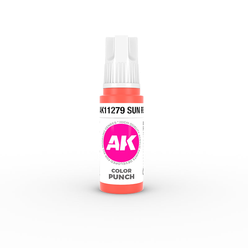 AK Interactive 11279 Color Punch: Sun Red 3G Acrylic Paint 17ml Bottle